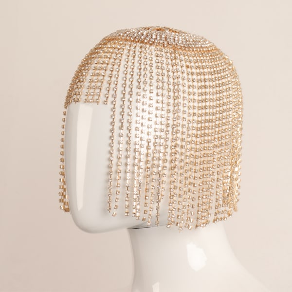 Kristallhuvud Kedja Rhinestone Charming Headwear Huvudbonad guld