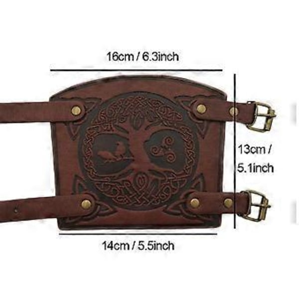 Präglade Riddararmskydd Medeltida Rustning Armskydd Vuxen Cosplay Fest Kostym Tillbehör Rollspel Renässans Handskar brun brown