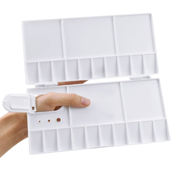Hvid - 1 stk. plastik palet, foldbar palet, kunstnerpalet