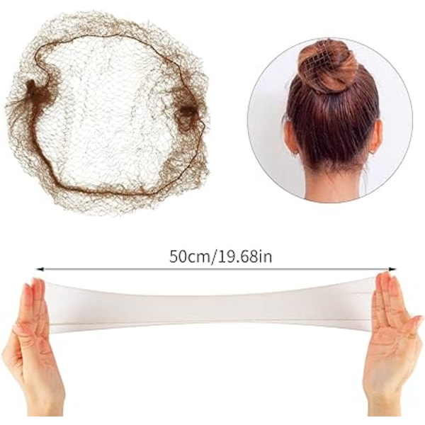 40 st Bun Net, Fint Nät Osynliga Hårnät Elastiskt Hår Bun N