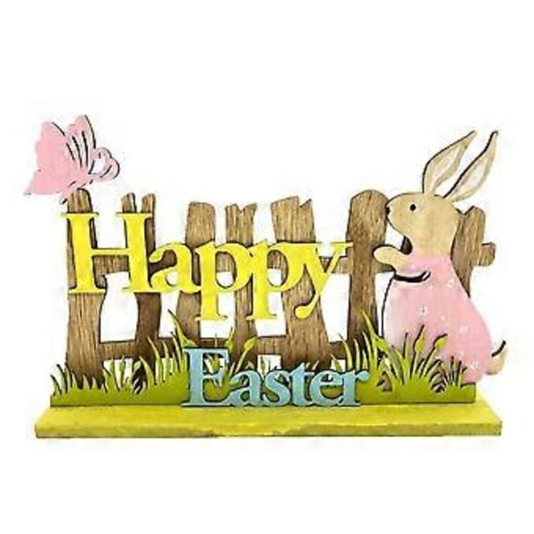 1 st Dekorativ Träprydnad för Hushållet Påskfestdekor (Blandade Färger)