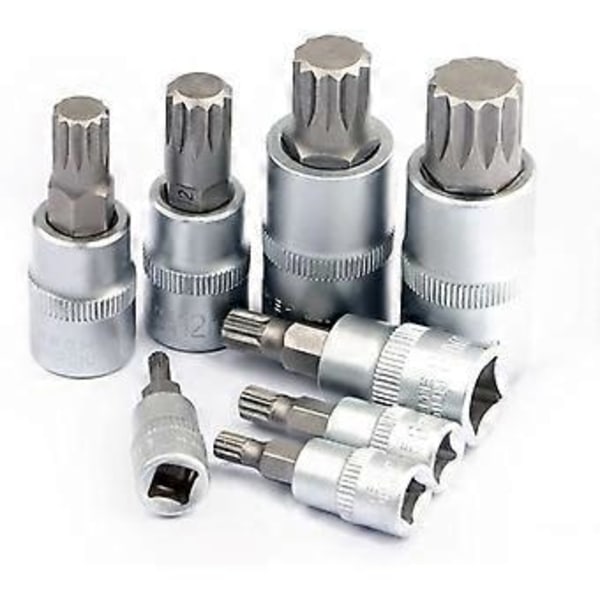 1/4\" 3/8\" 1/2\" Torx Bit Topnøgle Sæt Adapter Allen til Nøgle Spline Bits Universal til Hoved Til Momentnøgle Skraldenøgle