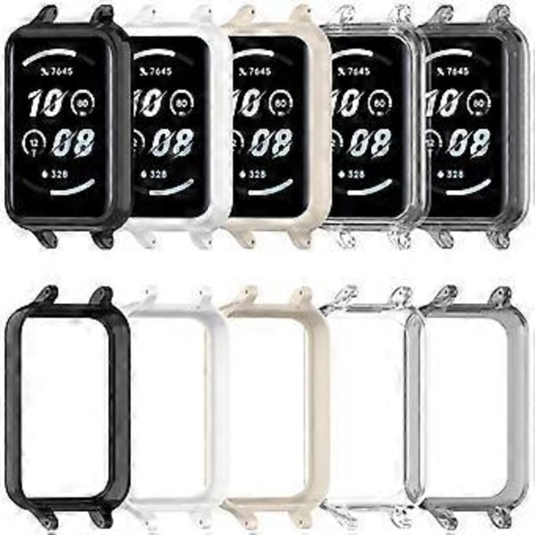 Smartband Cover Skal Skærmfilm Fuld Dækning Bumper Case til Band 9 Beskyttende Skal med 12mm Bælte Interface Transparent sort Transparent black
