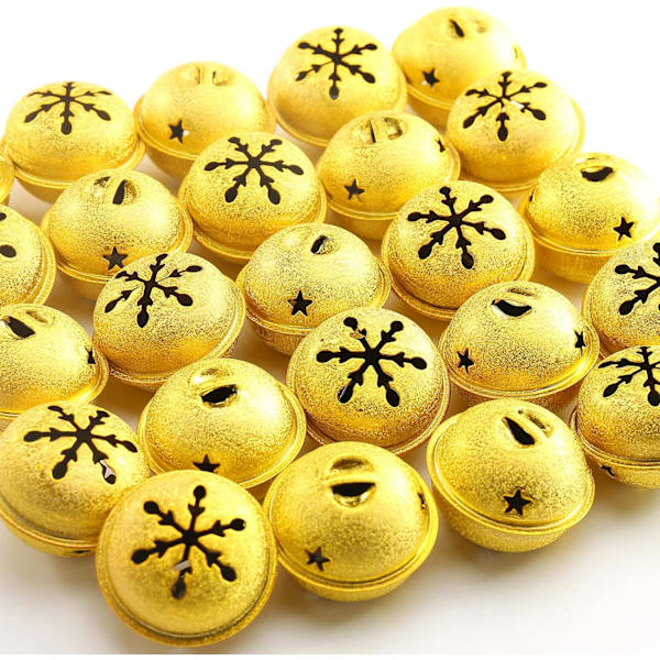 24 st guld Jingle Bells för hantverk 4 cm metall jul Jingle Bel