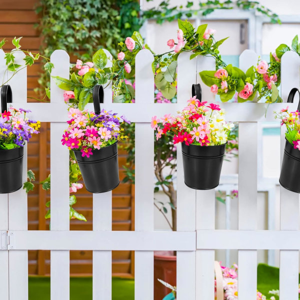 10 st hängande blomkrukor, metalljärn väggplanterare inomhus/utomhus