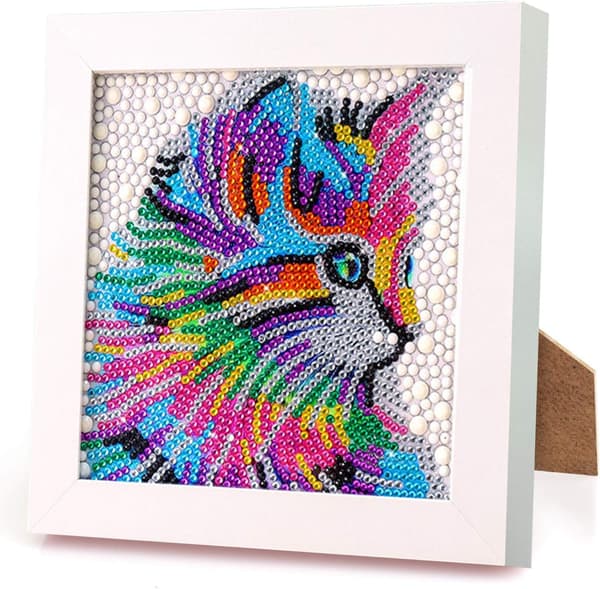 Diamantmålning Katt - 18 X 18 Cm 5d Diamantmålning Fullständig Version