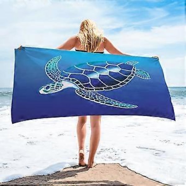 Mikrofiber Strandhandduk Superlätt Färgglad Badhandduk Sandtät Strandfilt Multifunktionell Handduk för Resor Simbassäng 30x60 Tum