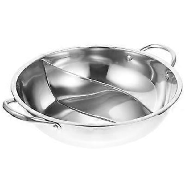 Ruostumattomasta teräksestä valmistettu jaettu hot pot -pata induktioliedelle ja kaasuliedelle