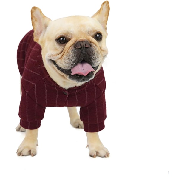 Pet Clothes Cotton Striped Bulldog Baseball Sweater, egnet til