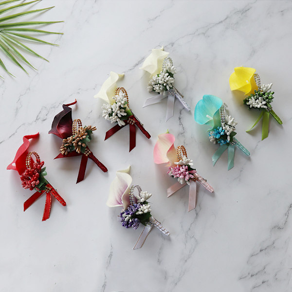 10X6x6cm Bryllupsgave Bryllupsblomster til brudgommen 2 Bryllupsblomster til brystet Utsøkt Bryllupsblomster til brudgommen Simulert Bukett Rosa