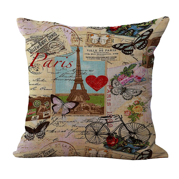Set med 5 kuddfodral 45 x 45 cm Eiffeltornsmönster, Pi
