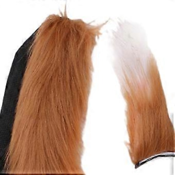 Tekoturkis Korvat ja Häntäsetti Naamiaisasu Cosplay Naamiaisjuhliin Lapsille Aikuisille (Ruskea Valkoinen) Brown White