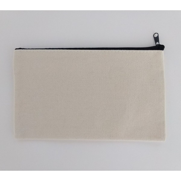 1 st (beige) Sminkväska i Canvas, Kosmetikväska för Resor, DIY Blank Canvas