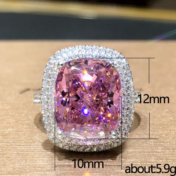 Underbara Cubic Zircon Silver Pläterad Ring Engagement Women Smycken