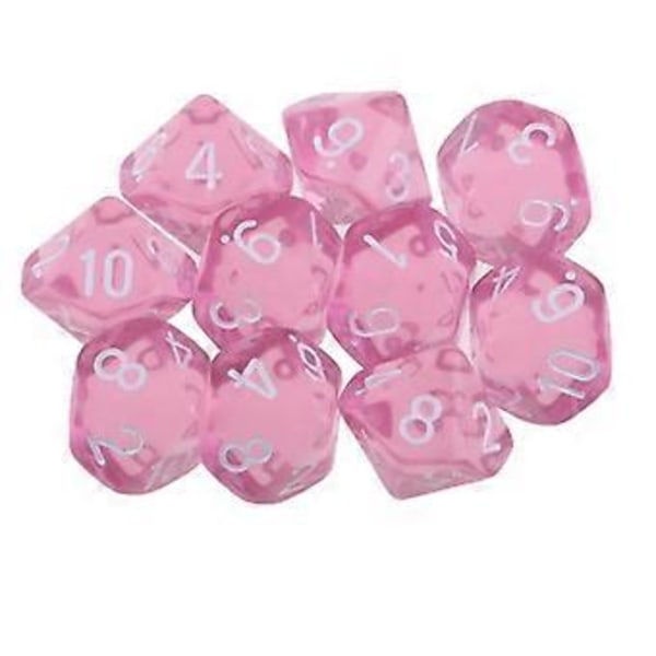 Muoviset 10 kpl 10-sivuiset D10 &D RPG Lautapeli Lelu DIY (Pinkki) Pink