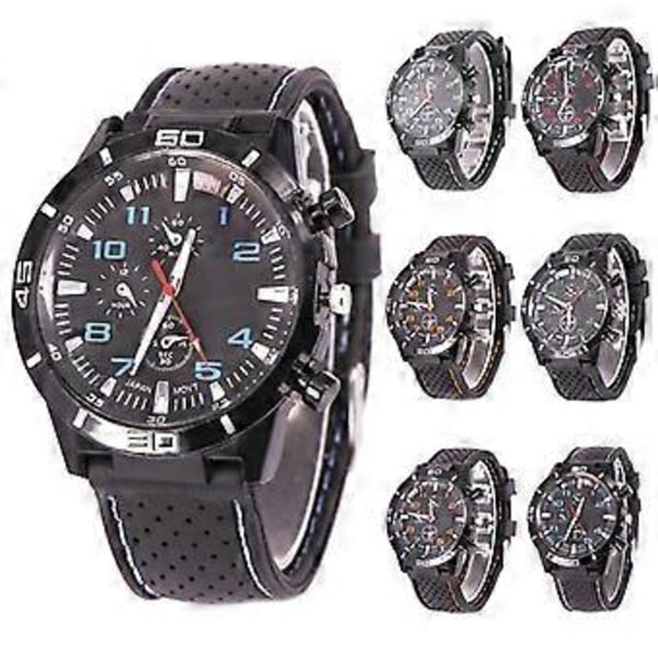 Herr Militärklocka Läder Datum Quartz Analog Armé Casual Klänning Armbandsur