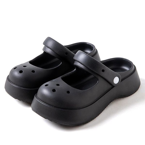 Dame, Jenter Mary Jane Plattform Sandaler Slippers.38.Svart Black 38