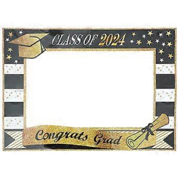 Fotorekvisitt til Graduation Party, Håndholdt Papir Fotoramme, Hul Papir Bilderamme, Fotorekvisitt