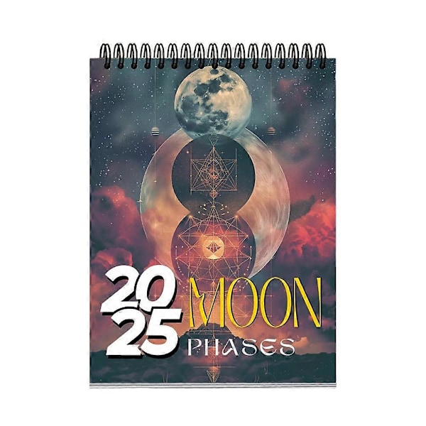 Månefasekalender 2025 - 12 måneders månefaser - Veggkalender 2025 - Månedlig planlegger - Daglig organisator - Morsom julegave