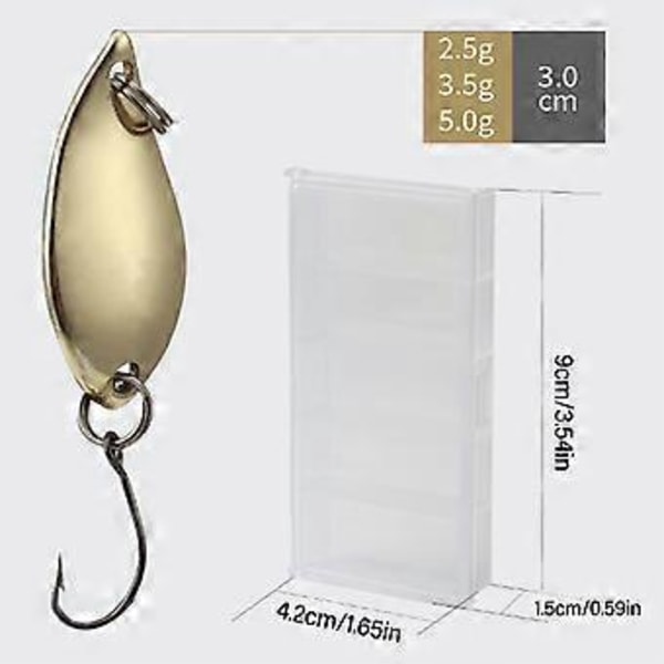10 st Sked Metall Hårda Spinnare Beten Fiskedrag Spinnare Simbeten Färgglada Paljetter Drag Beten Enkelkrok Fiskekrokar Set 2.5g