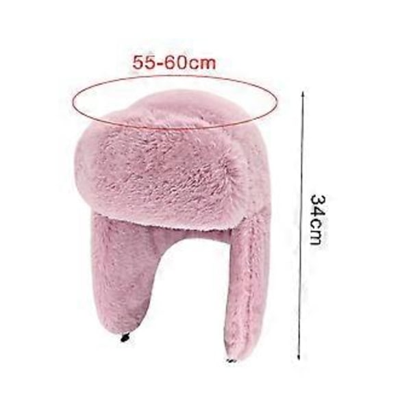 Vinter Trapper Hattar Vinter Lei Feng Hatt med Öronlappar Ski Termisk Hatt Förtjockad Snö Vinter Varm Hatt Vinterhattar för Män Ski(Rosa)