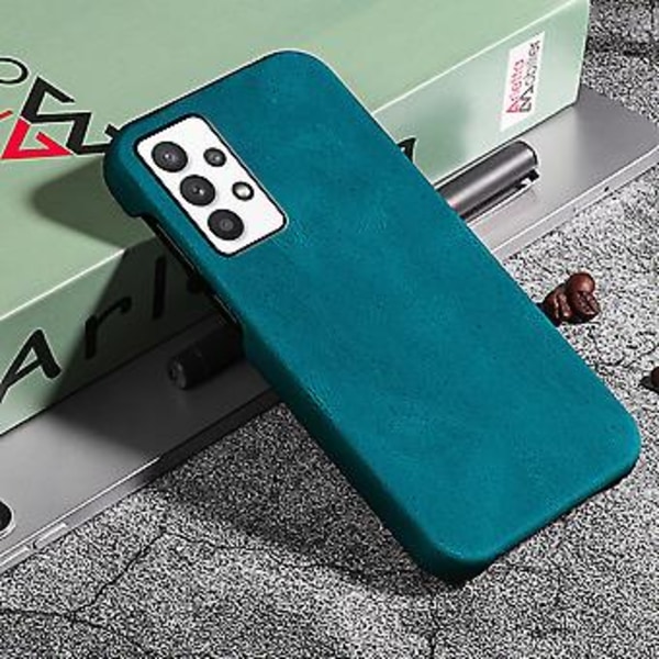Ringhållare PU-telefonfodral för Samsung Galaxy A32 5G / M32 5G Cyan