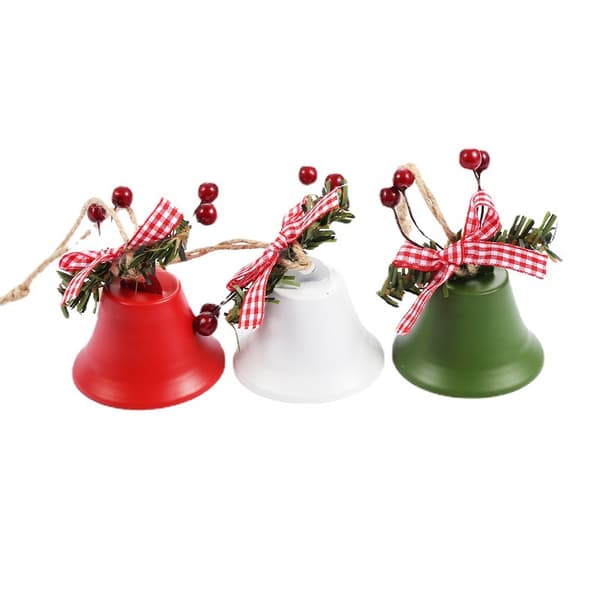 3 st Jingle Bells för julgransdekoration Metallklockor Prydnader