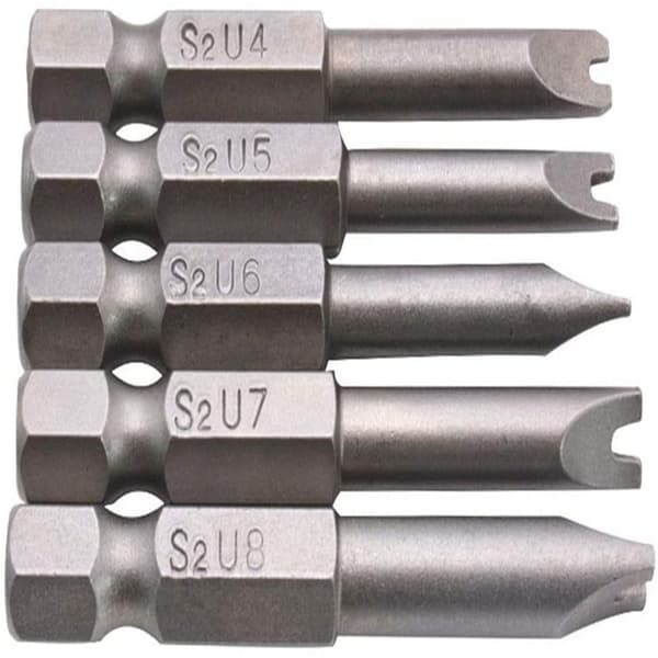 1 Set med 5 U-formade Hex Magnetiska Skruvmejselbitar för Elektrisk Sk