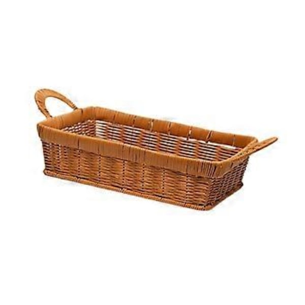 Esittelykori, käsin kudottu säilytyskori kahvalla, pöytäjärjestäjä, koristeellinen työpöytäastia ruoalle leivälle (XSBrown) Brown XS