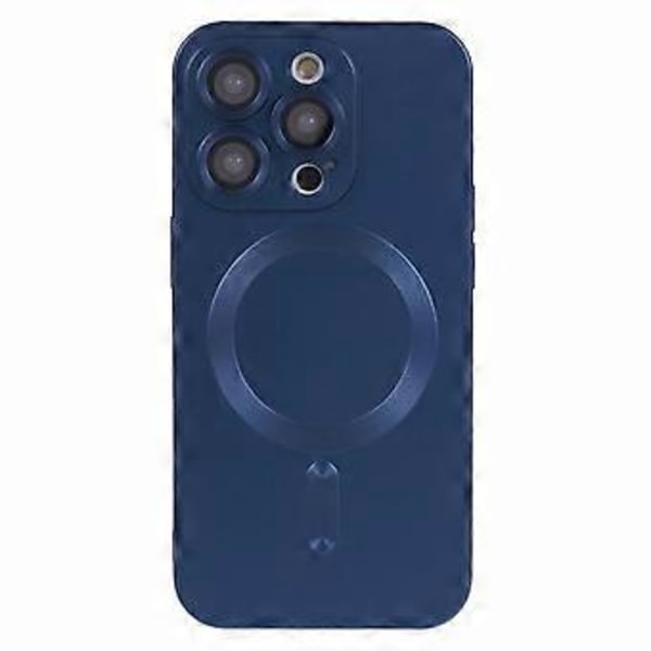 För iPhone 15 Pro TPU Skal Kompatibelt med MagSafe Gummibelagt Mobilskal med Linsskydd Style H