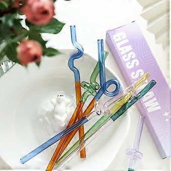 Lasiset juomapillit, spiraalin muotoiset jäädytetyille juomille, ympäristöystävällinen söpö lahja kotiin keittiöön kotitalouskäyttöön BJ00585