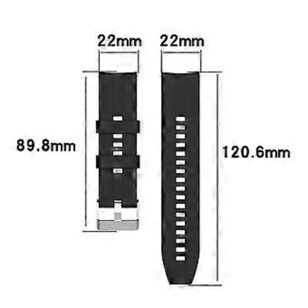 Til Huawei Watch GT3/GT Silikonerem Runner Sølv Stålspænde Armbånd Bærbar