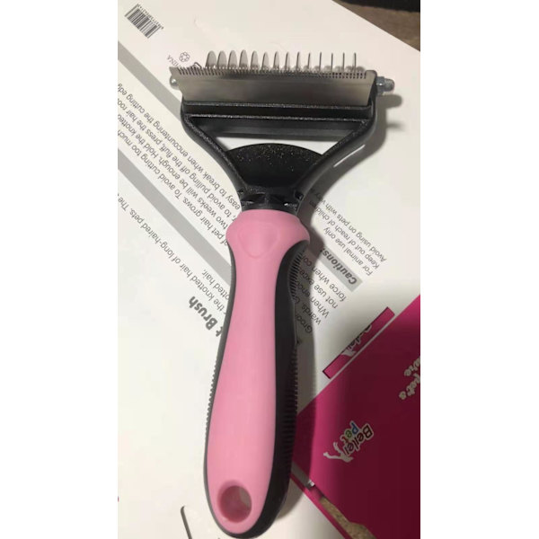 Dematting-kam med 2-sidig professionell grooming-rake för katter och hundar