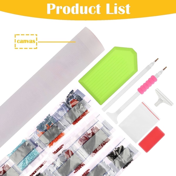 30*40 Pumpa Katt Diamantmålning Kits för Vuxna Barn, 5D DIY D
