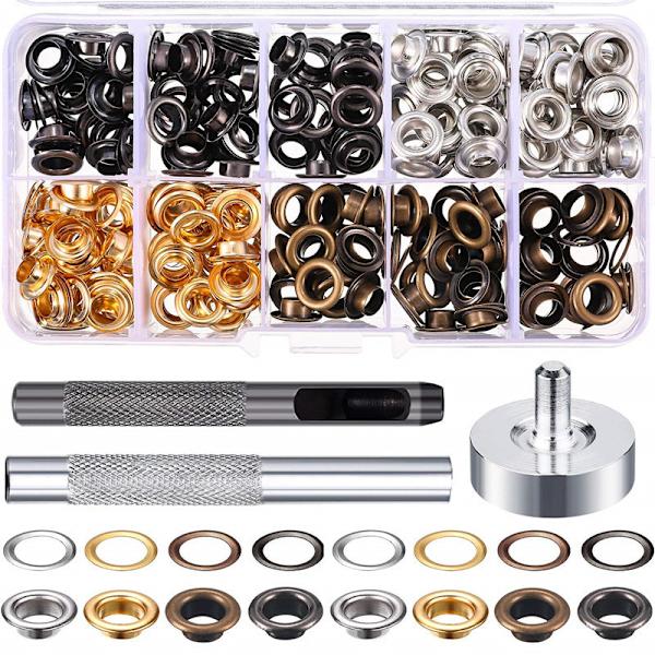 Grommet-set 200 st med 3 st monteringsverktyg