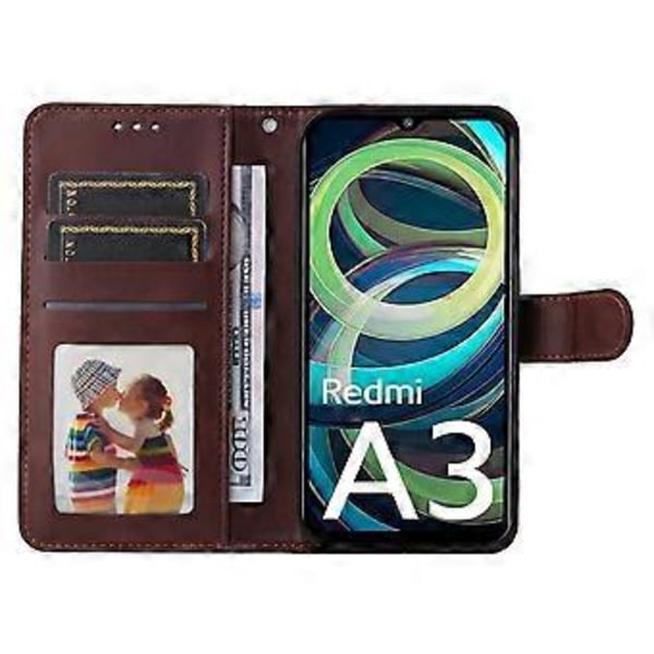 Til Xiaomi Redmi A3 4G/Poco C61 4G Etui Magnetisk Lås Læder Flip Wallet Telefon Cover Style A