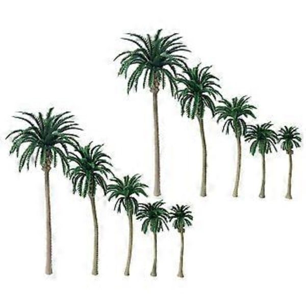10 STK./Sæt Simulation Kokospalme Træmodel Plast Mini Palm Tree Scenery DIY Layout Rekvisitter Mikrolandskabsindretning Økologisk Sandbordsmodel Figur (Gre