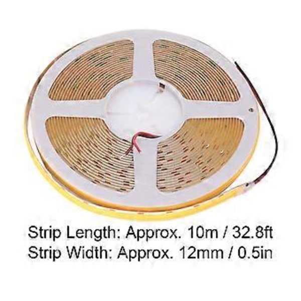 COB LED -nauhavalo, erittäin kirkas, itseliimautuva, joustava, kaksirivinen DIY-lamppunauha kaappiin, autoon, 10 m, 24 V, 3000 K, lämmin valo