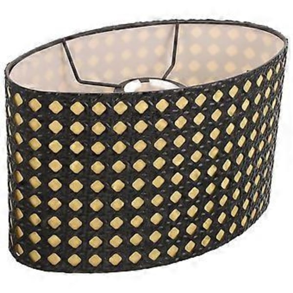 Metall Ihålig Oval Lampskärm Lampskydd Modern Lampskärm E27/E14 Metall Lampskärm Heminredning Black