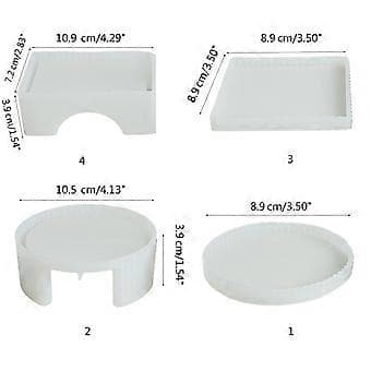 Let Brugervenlig Silikoneform Brikke Case Form DIY Smykkestøbeform Rund/Firkantet/Rektangulær Brikkeform round coaster box