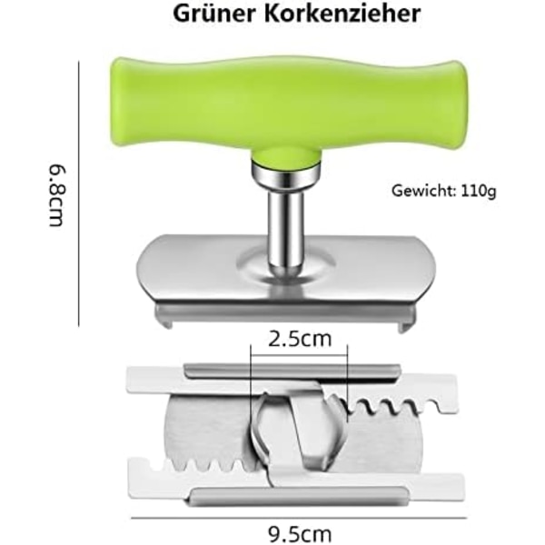 Grön - Manuell säkerhetsburköppnare i rostfritt stål Burköppnare Ergo