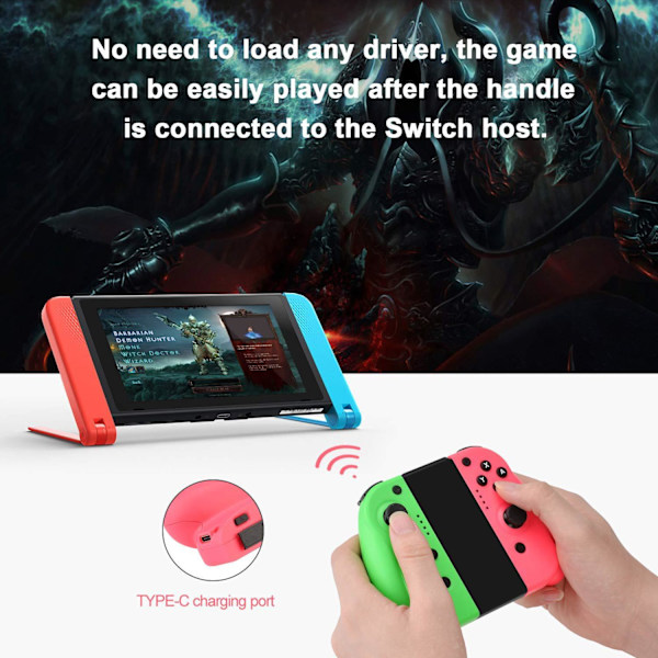 Trådløs L/R Joypad-kontroller kompatibel med Nintendo Switch/S