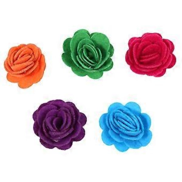 50 stk. Simulations Filt Blomst Mode Blomster Applikationer Udsøgte Udskårne Filtblomster til Syning DIY Håndværk (Blandet Farve)
