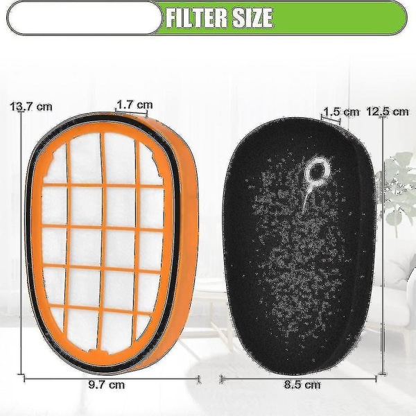 4 stk. filtre til Philips Speedpro Max Aqua håndholdt Fc6812 Fc6813..