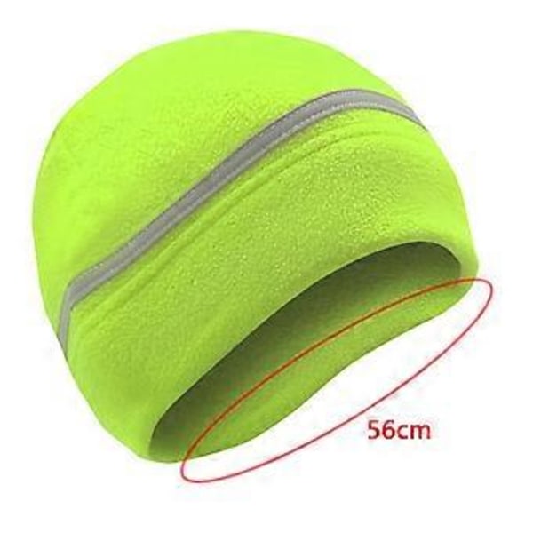 Reflekterende Fleece Hue Vinterhue med Reflekterende Stribe Fleece Tyk Hue Sikkerhedshue til Ski Cykling Ridning Vandring (grøn)