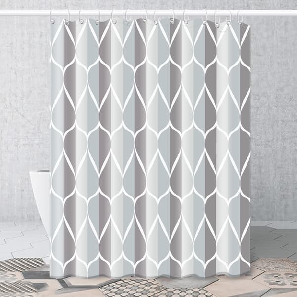 Dusjforheng 180 x 180 cm Polyester med 12 ringer, Anti-muggen