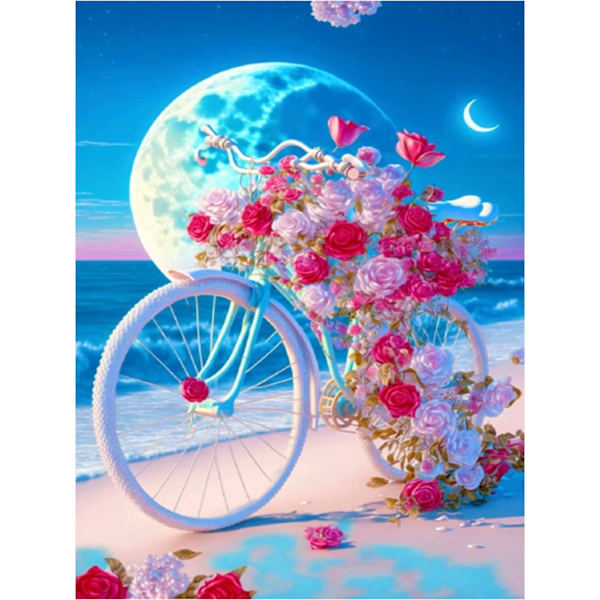 1 kpl Pink Bicycle -timanttimaalaus aikuisille, 5D timanttimaalaus