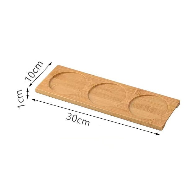Sæt med tre flade modeller, med små bambusreoler og bordplade fl