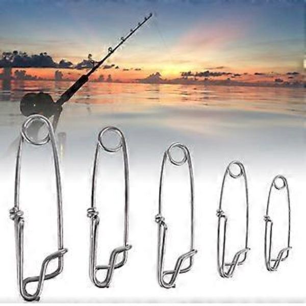 5 kpl/pakkaus pitkäsiiman klipsejä ruostumattomasta teräksestä Snap Swivel Longline Branch Hanger Tonnikalan kalastusliittimet Tarvikkeet XXS