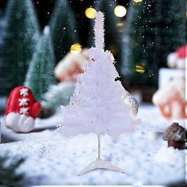 30cm Vit Liten Julgransset Mini Julgransdekoration Bordsfönsterdisplay Juldekorationsmaterial